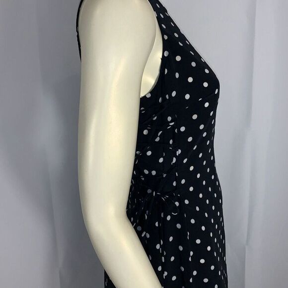 Vintage Scarlett Sleeveless Polka Dot Side Corset Tie Maxi Dress Size 9-10 - Picture 4 of 16